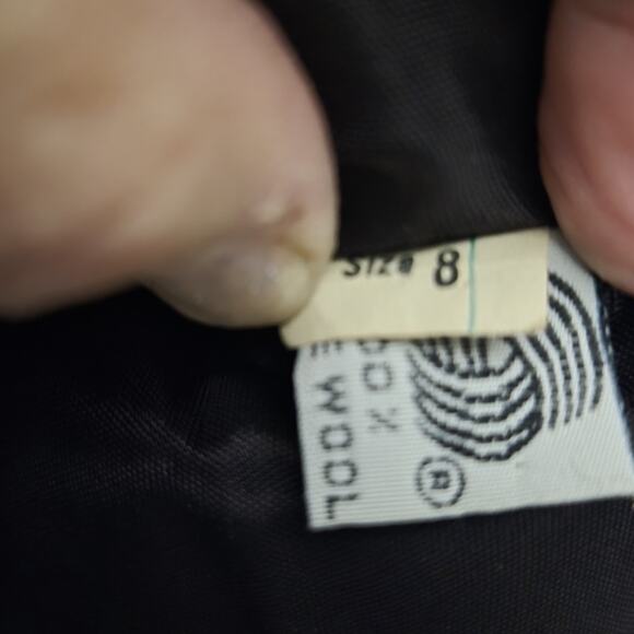 VTG Christian Dior Crepe Wool 80s Tapered Blazer Black Size 8 EUC - Picture 6 of 7